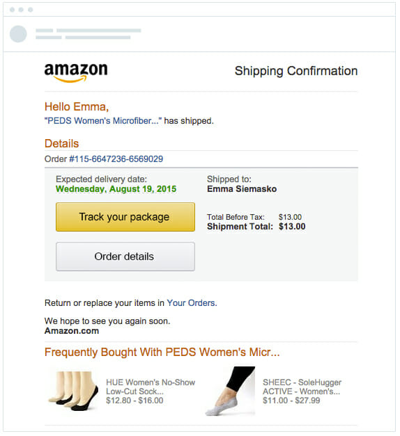 amazon transactional email