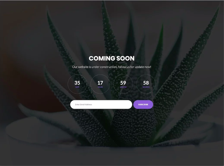 Coming soon landing page