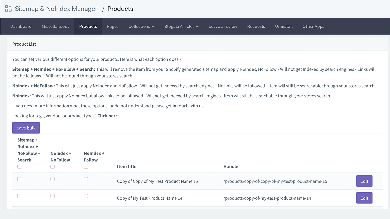 Sitemap & NoIndex Manager