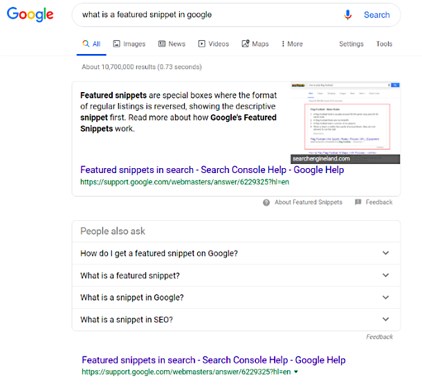 Featured snippet