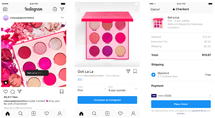 Instagram checkout