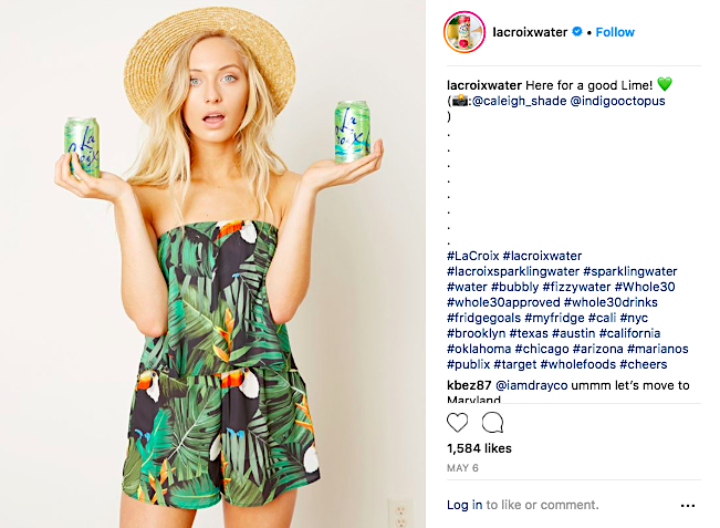 LaCroix water Instagram