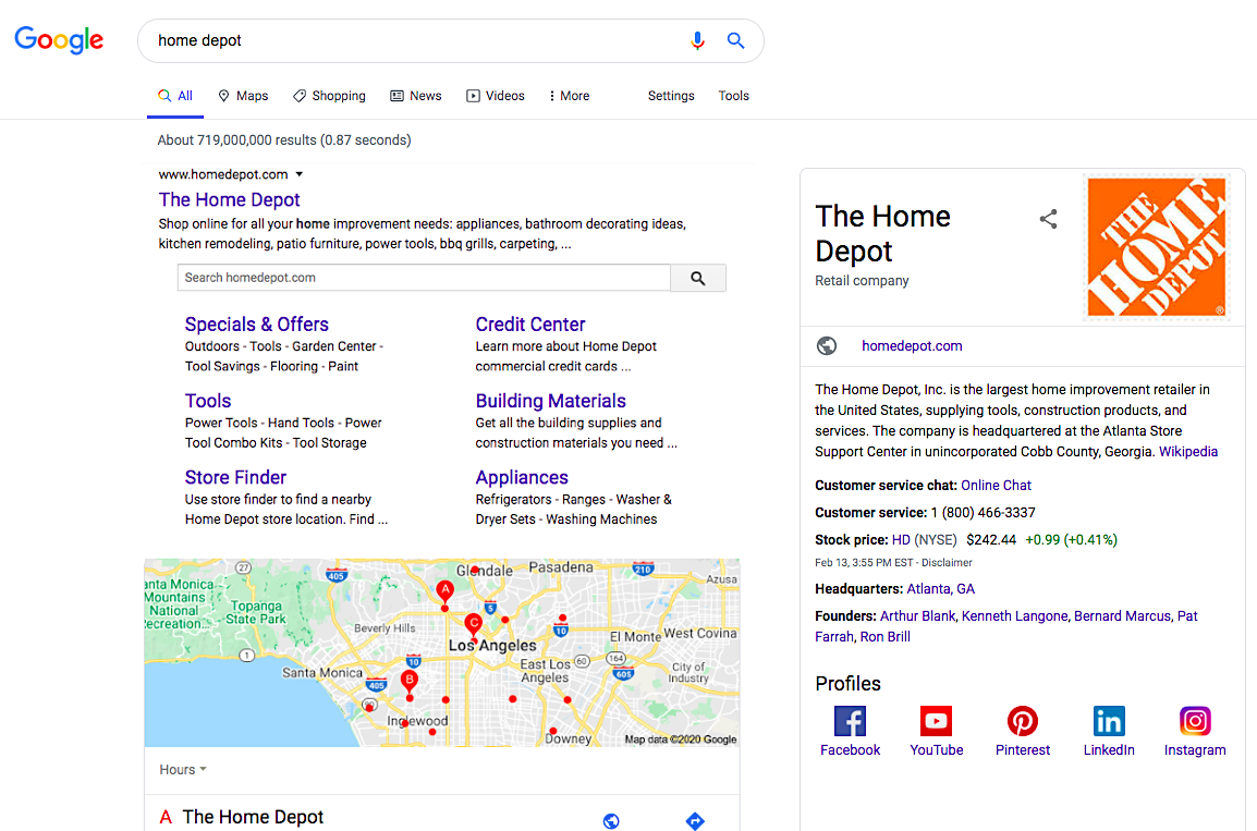 home depot google