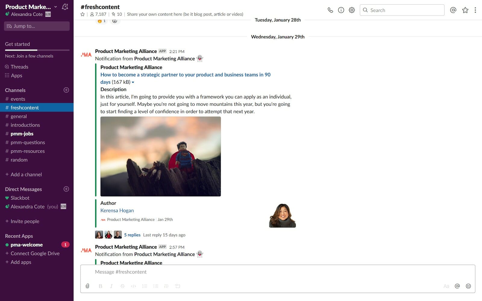 product marketing slack