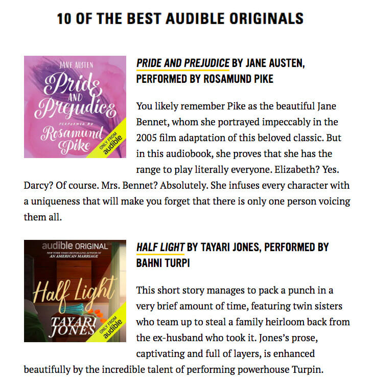 Audible originals list