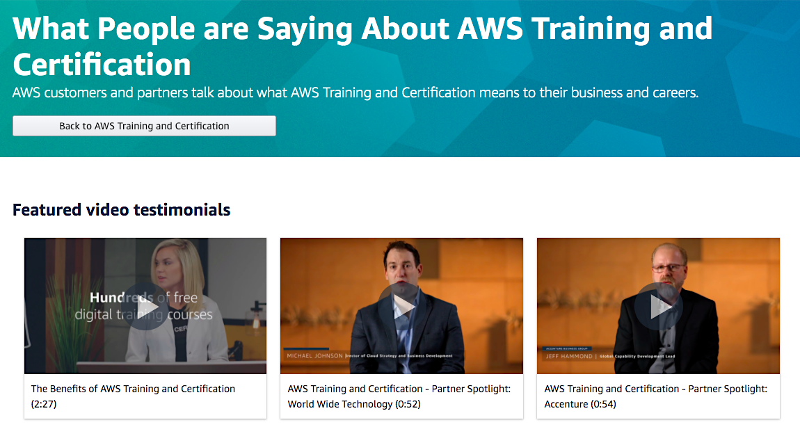 AWS testimonials