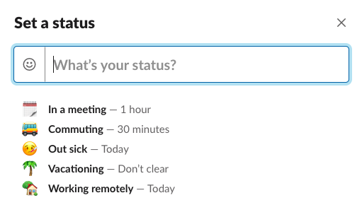 Slack status