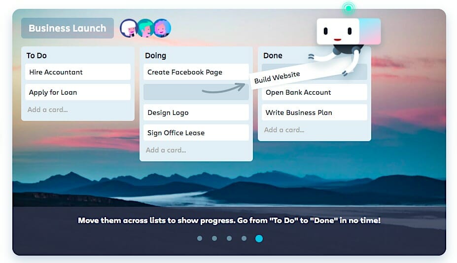 Trello drag and drop