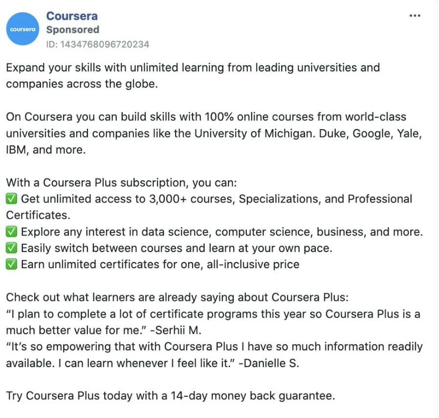 Coursera ad