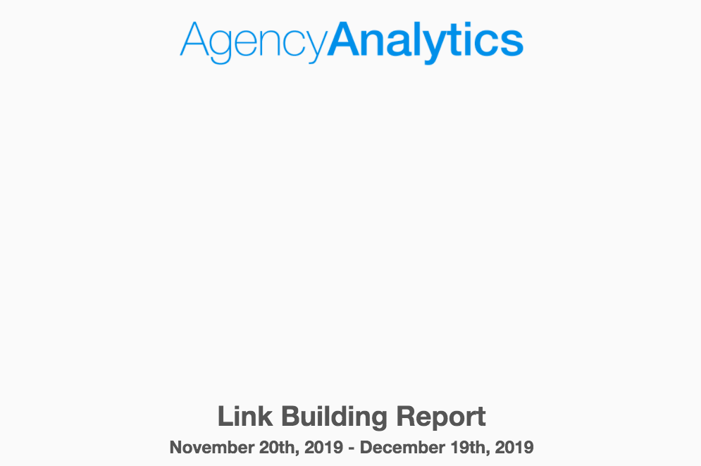 Agency Analytics Report Template