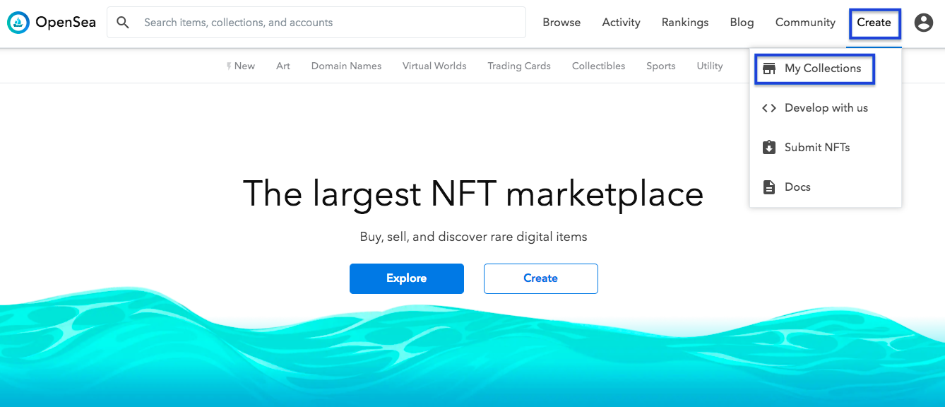 OpenSea - create