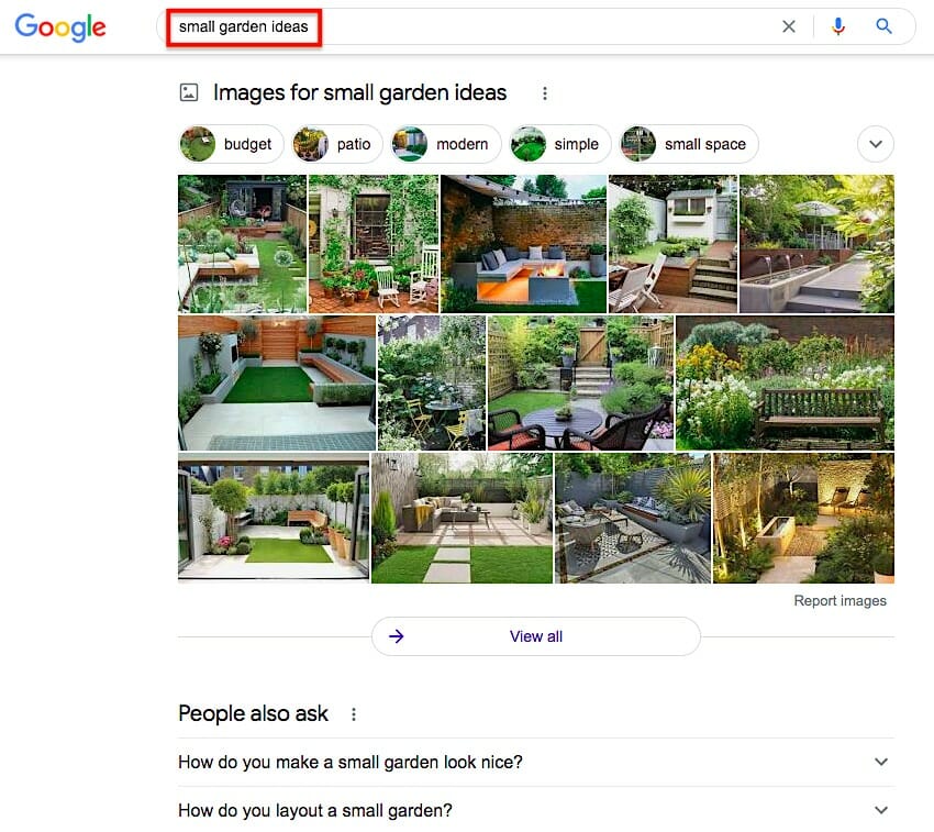 Google Images - small garden ideas