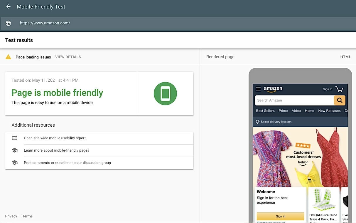 Mobile-Friendly Test - Amazon