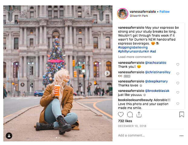 Instagram Dunkin Donuts campaign