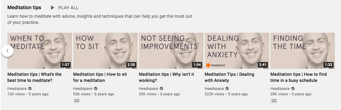Headspace YT channel meditation tips