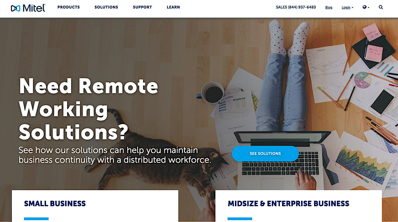 Mitel homepage