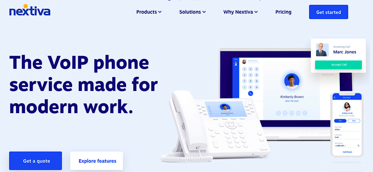 Nextiva homepage