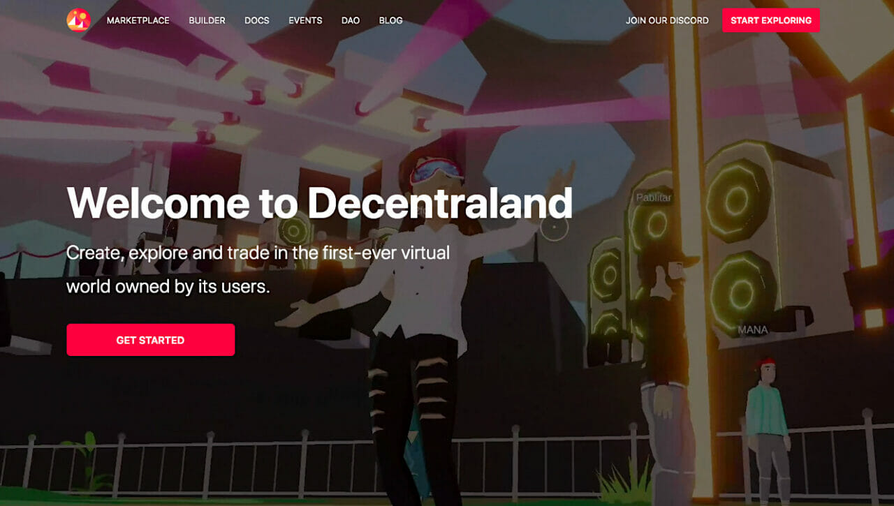 Decentraland home page