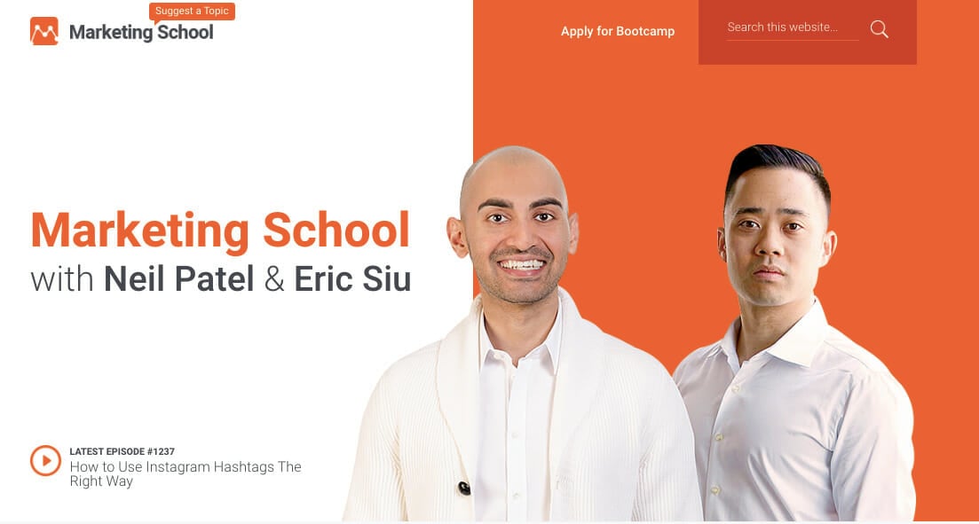 Marketing School podcast home page