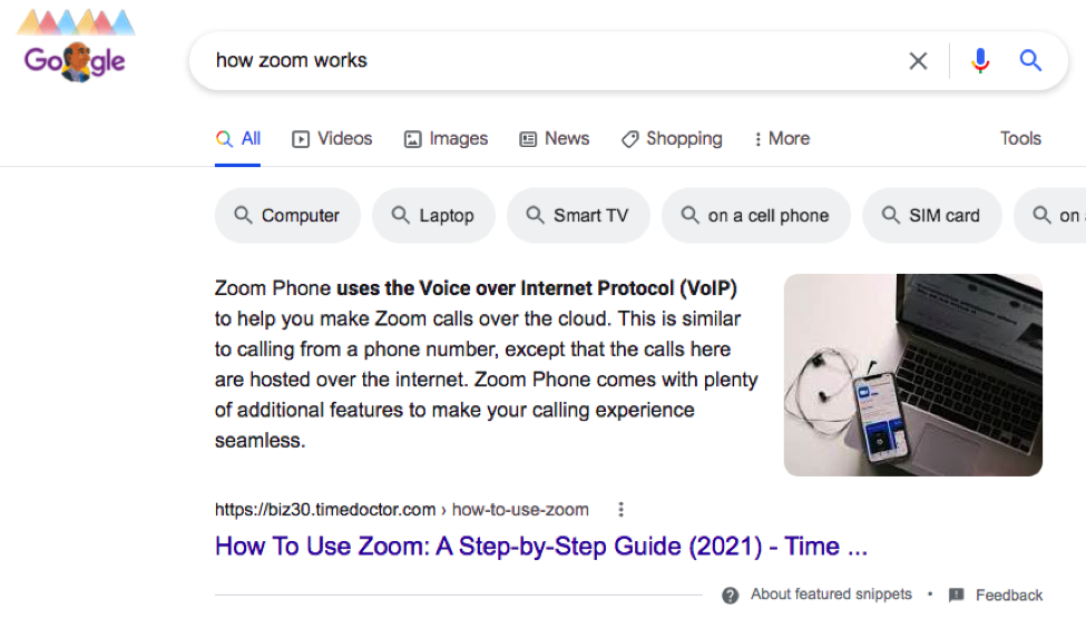 Time Doctor featured snippet How To Use Zoom