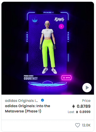 Adidas Originals on OpenSea