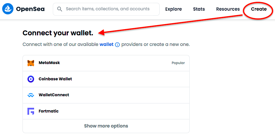 OpenSea connect your wallet