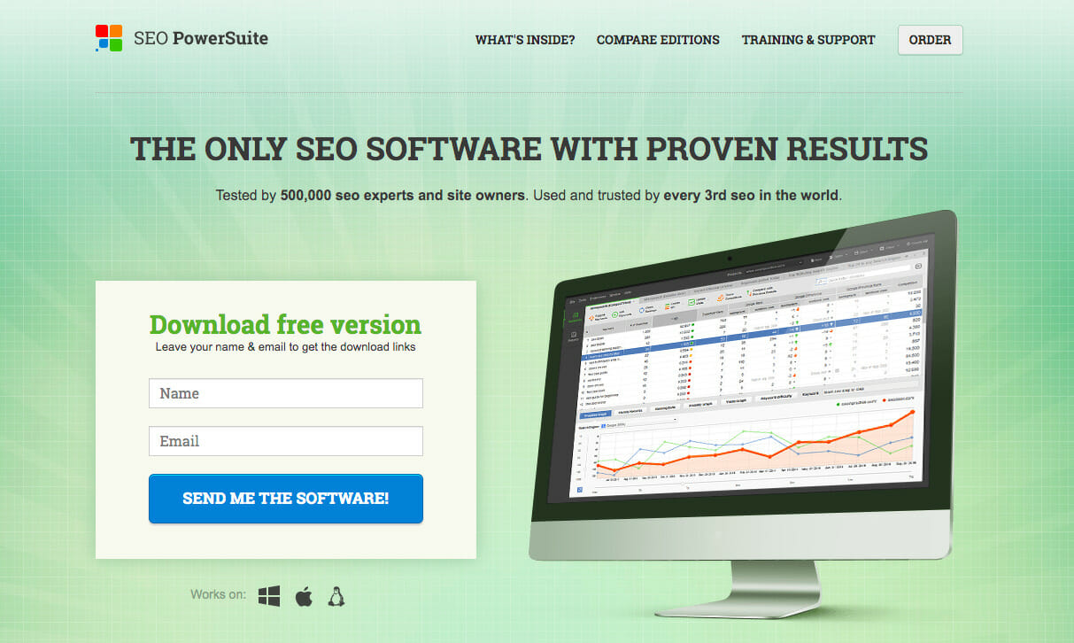 SEO PowerSuite home page