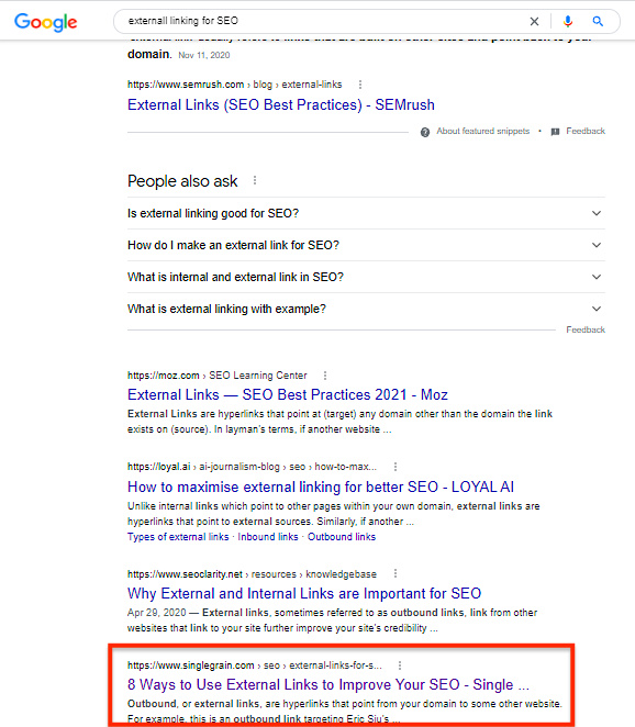 external linking for SEO
