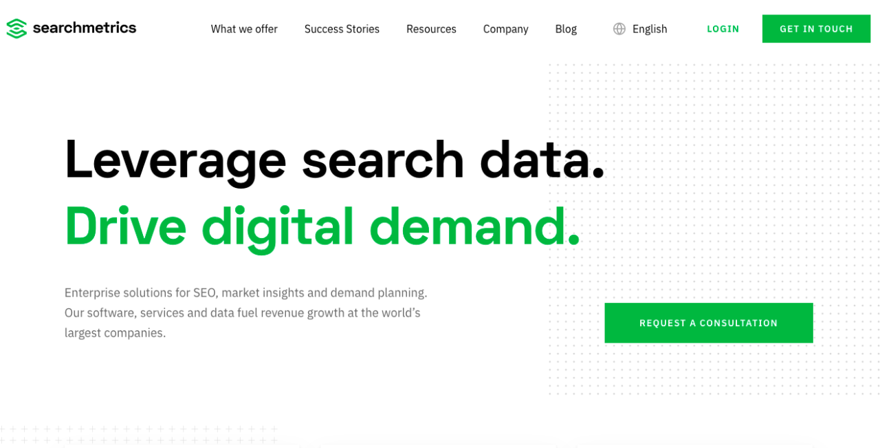 Searchmetrics home page