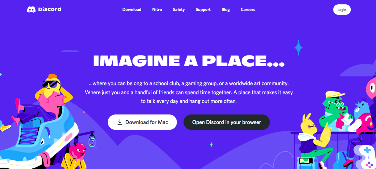 Discord home page