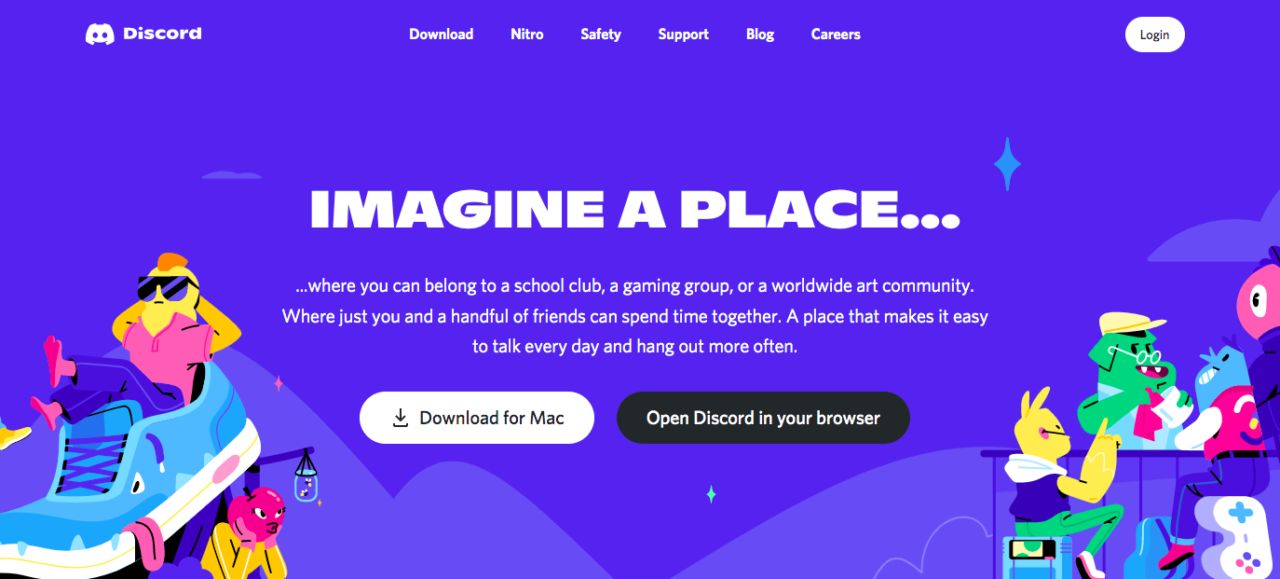 Discord home page