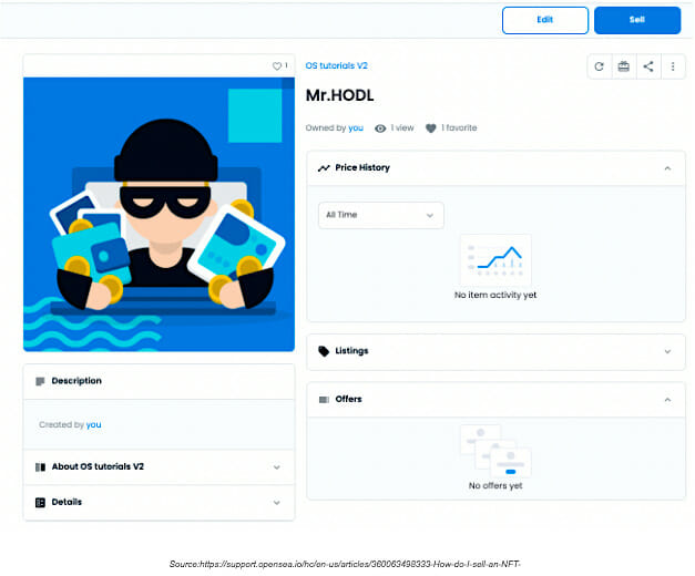 OpenSea - selling