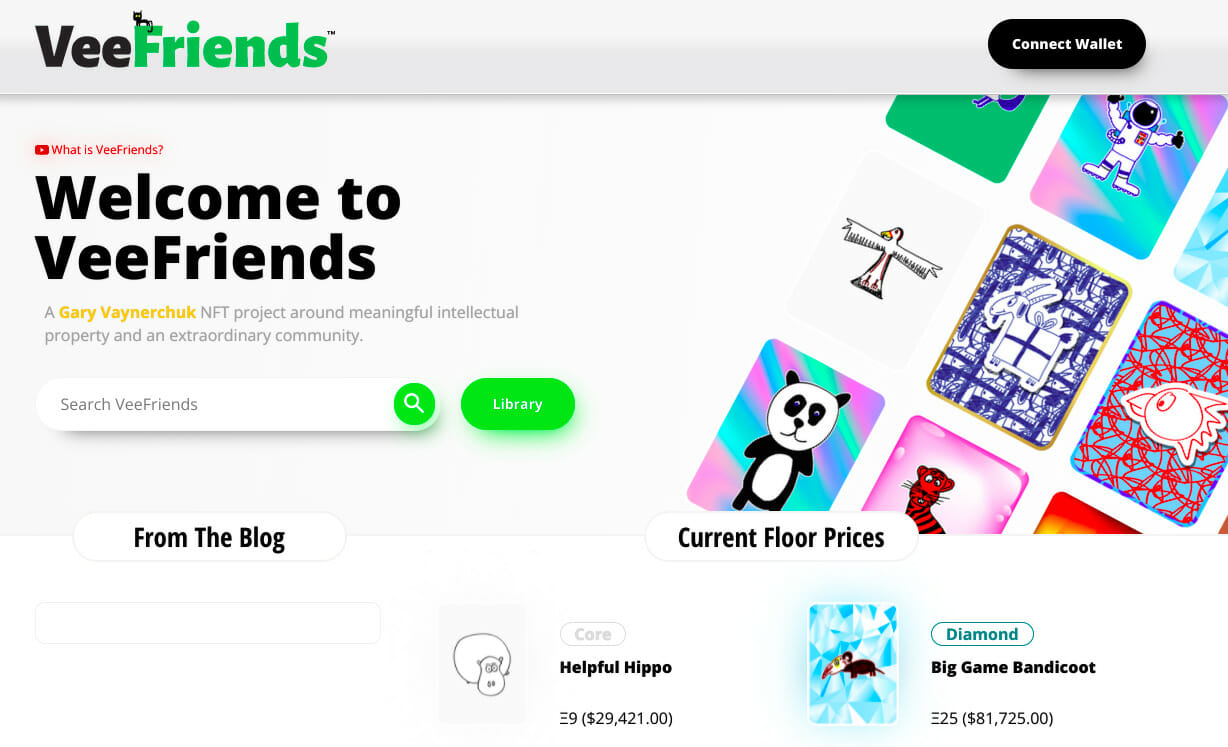 VeeFriends NFT project home page