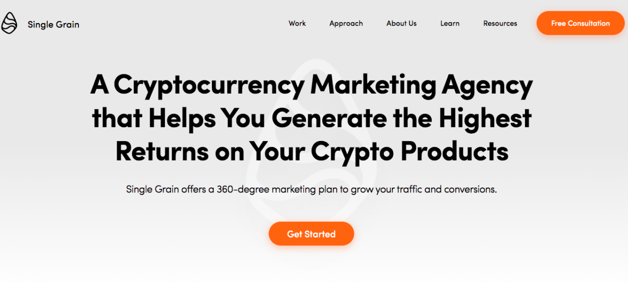 Single Grain - cryptocurrency Marketing Agency