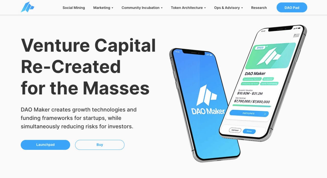 DAO Maker home page