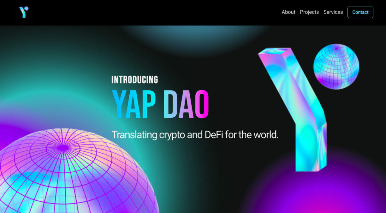 YAP DAO home page