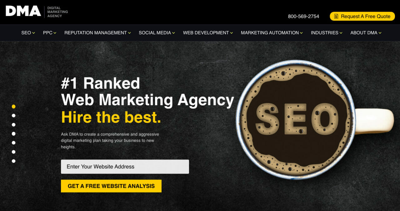 DMA marketing agency home page