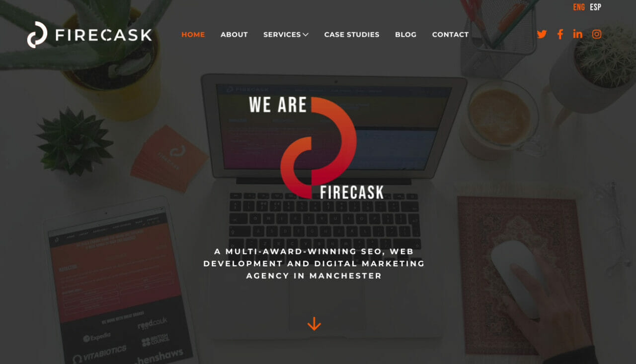 Firecask marketing agency home page