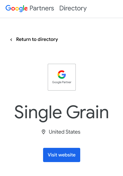 Google Partner - Single Grain