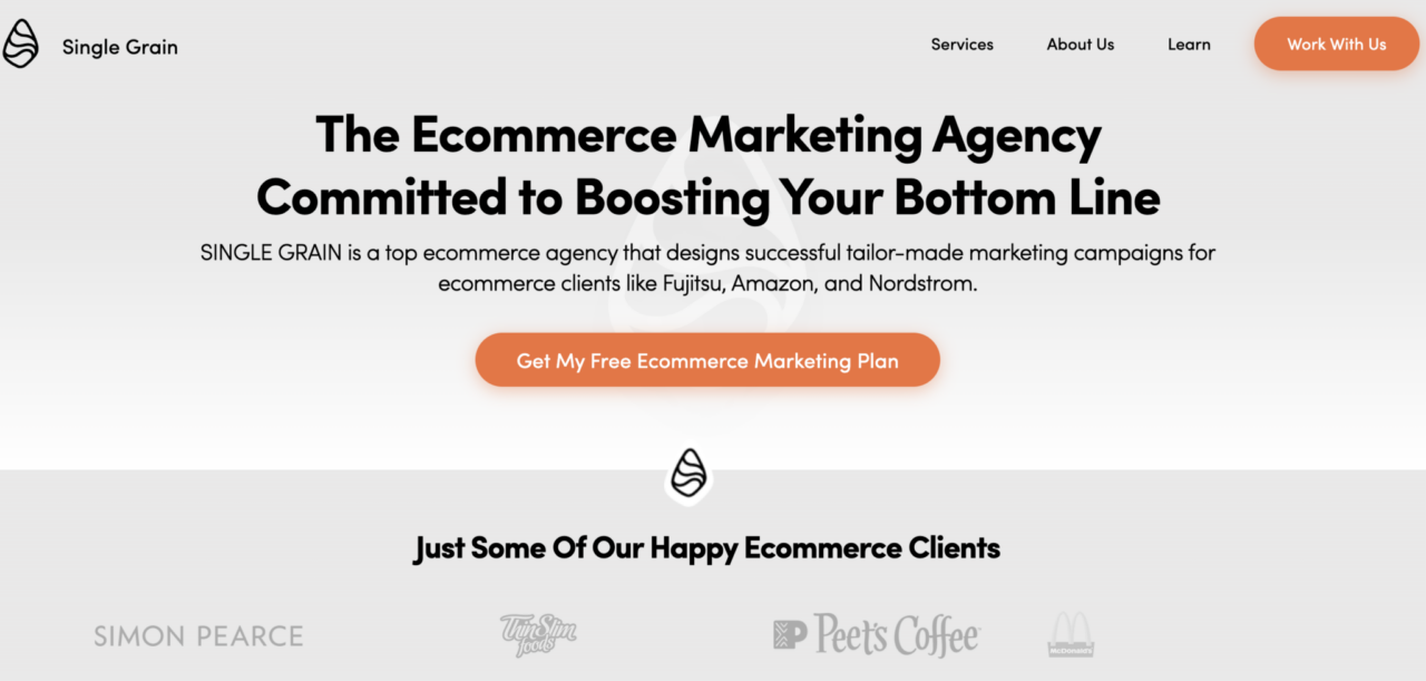 Ecommerce Marketing Agency - Single Grain