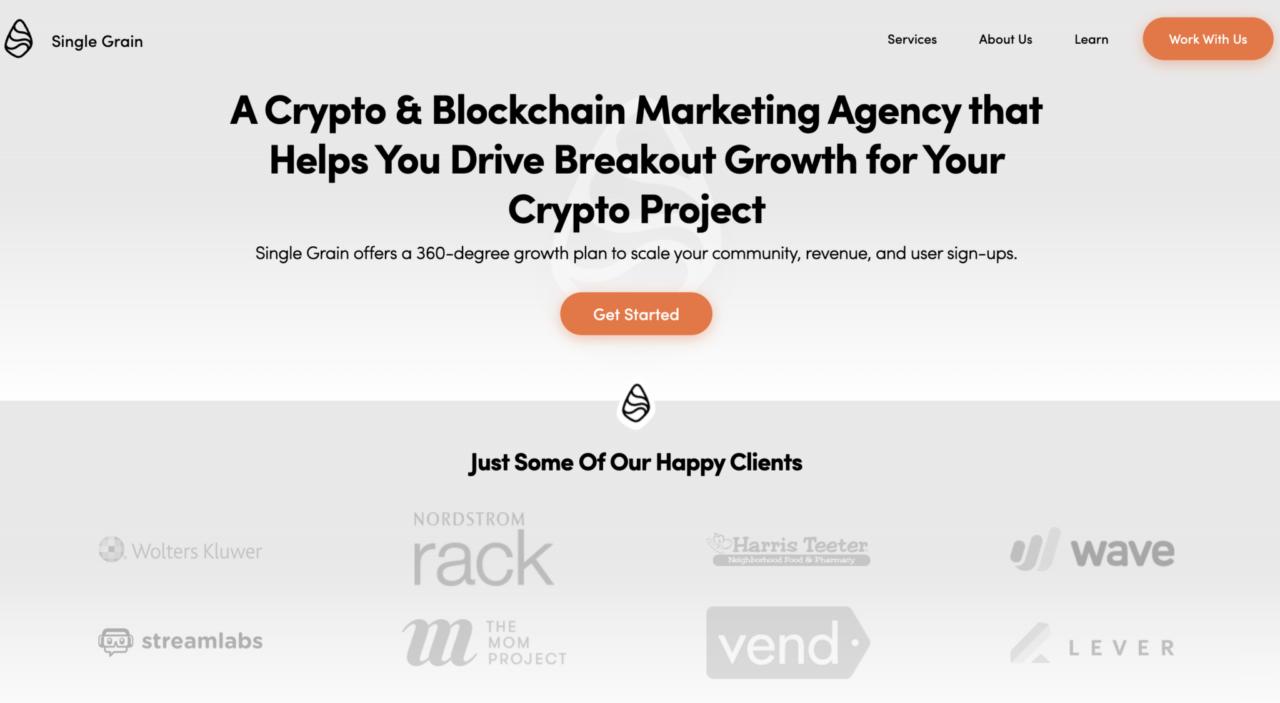 Single Grain Crypto & Blockchain Marketing Agency