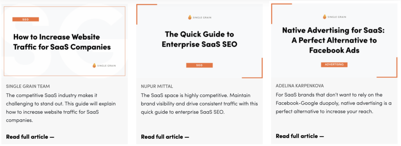 SaaS blog posts