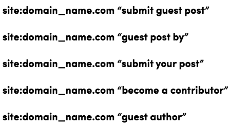 Google search for guest posting opps