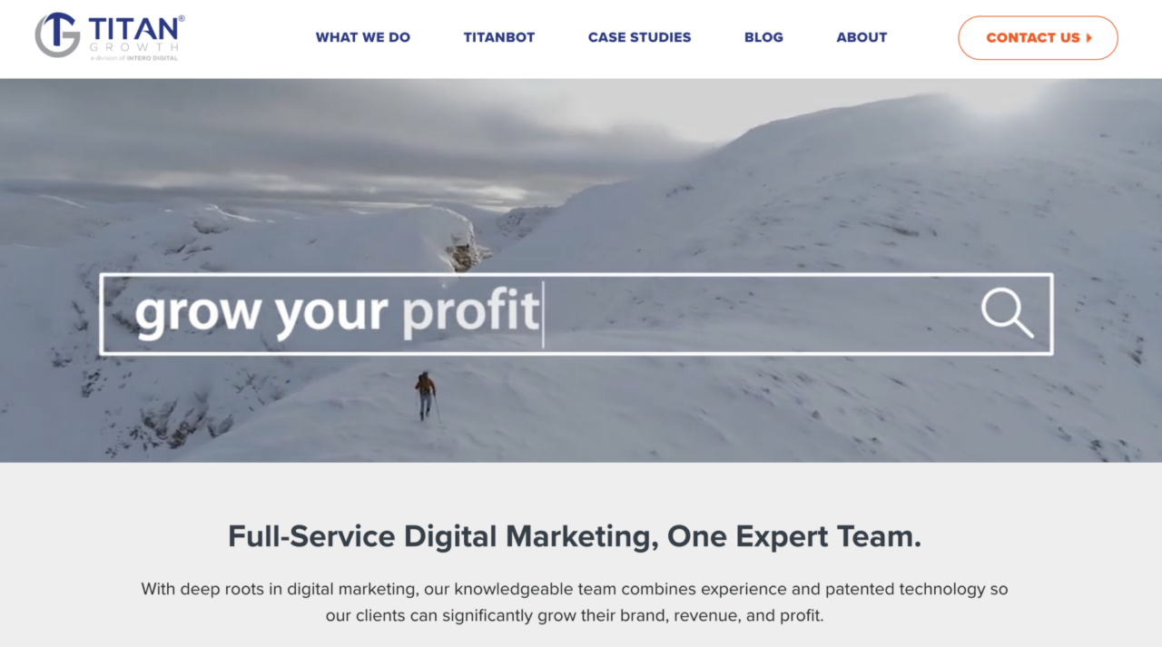 Titan Growth agency home page