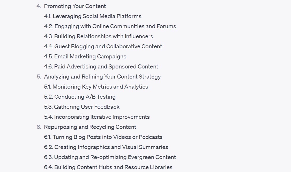 Content marketing table of contents2