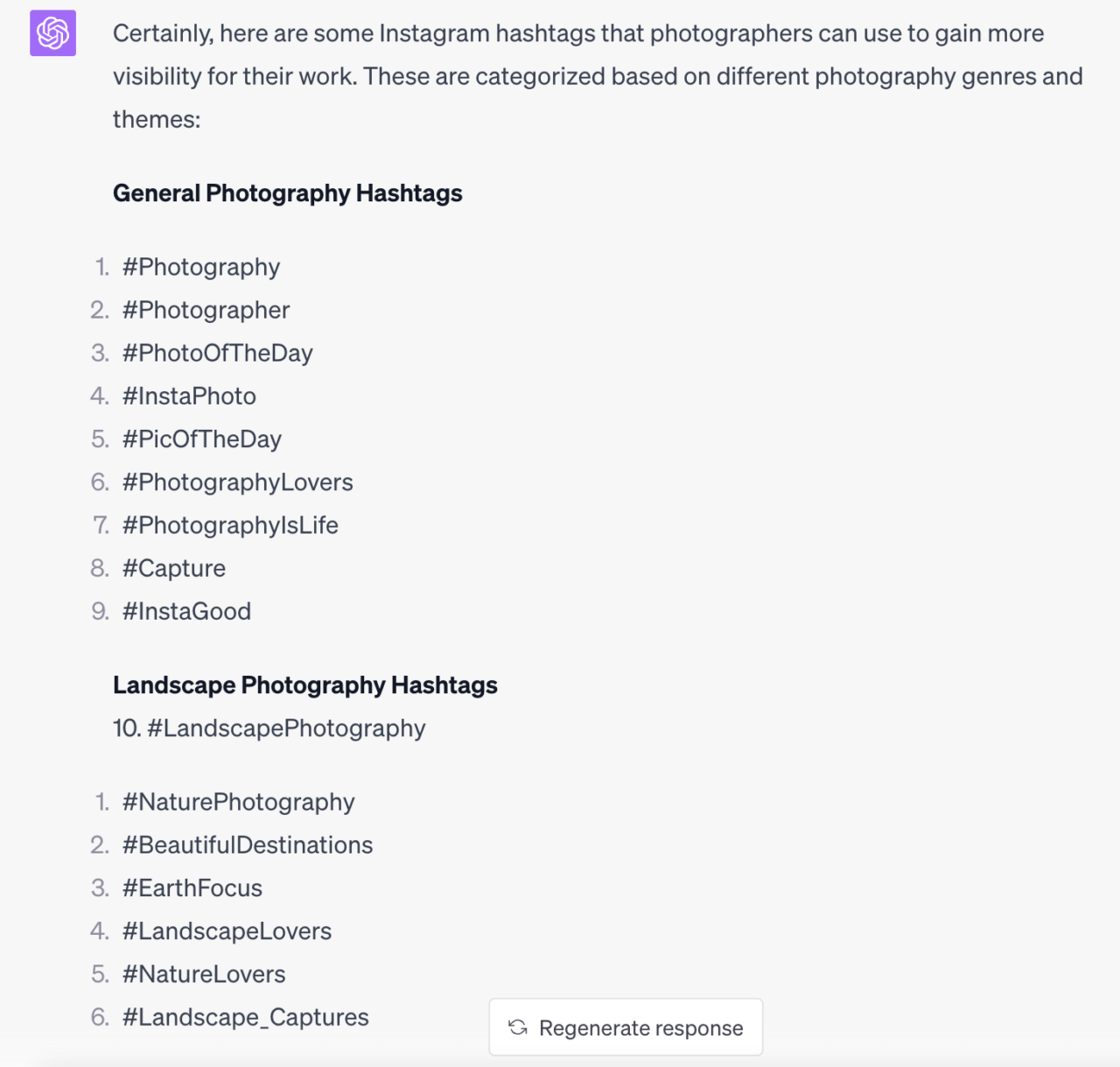 Instagram hashtags