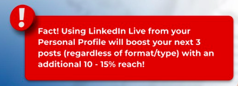 LinkedIn Hacks - LinkedIn Live from personal profile