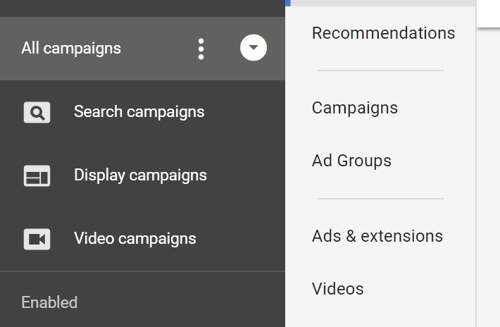 Google Ads dashboard