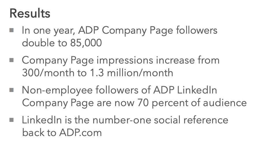 ADP LinkedIn case study results