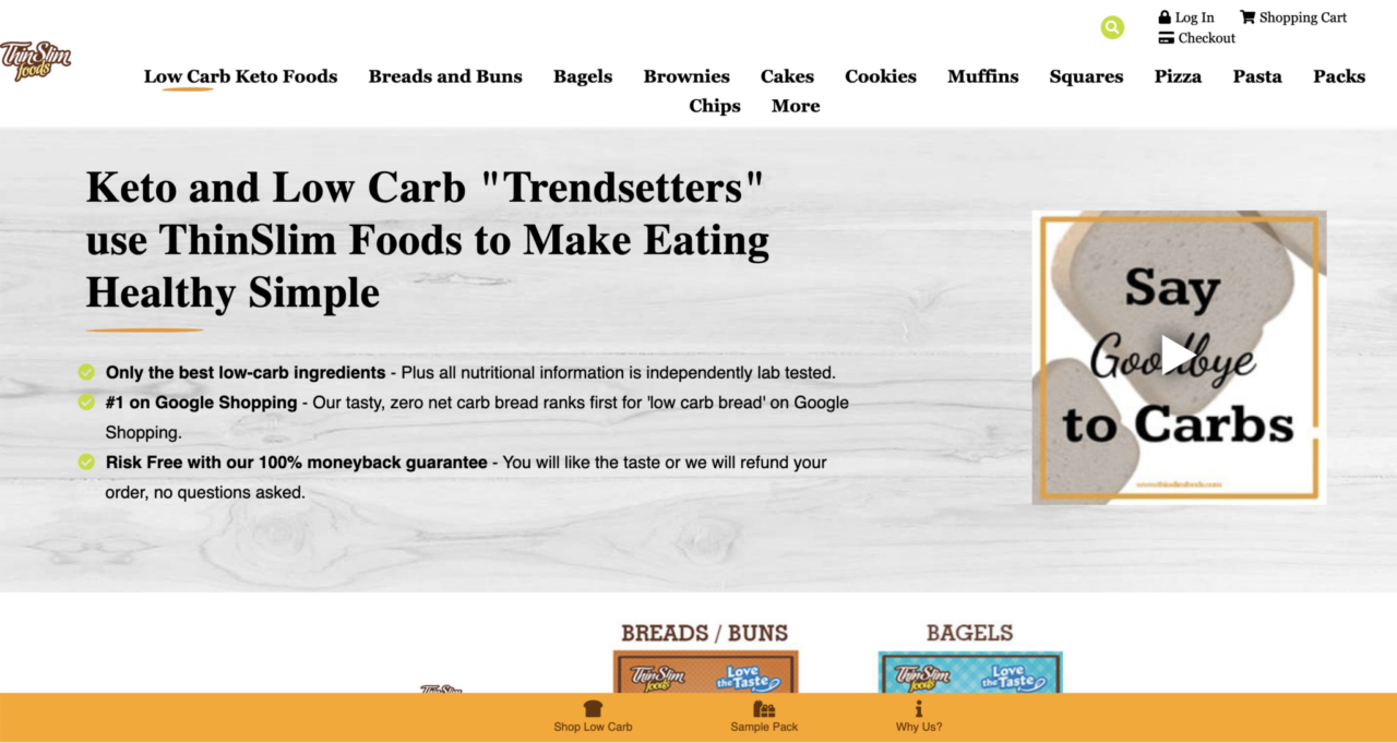 ThinSlim Foods home page